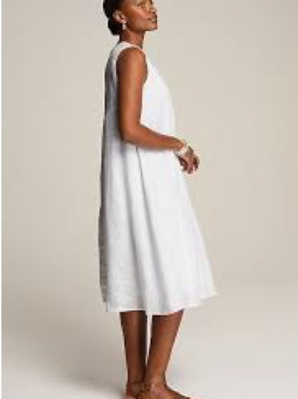 J.Jill Linen Pintucked Dress White Embroidered Crochet NWT Large